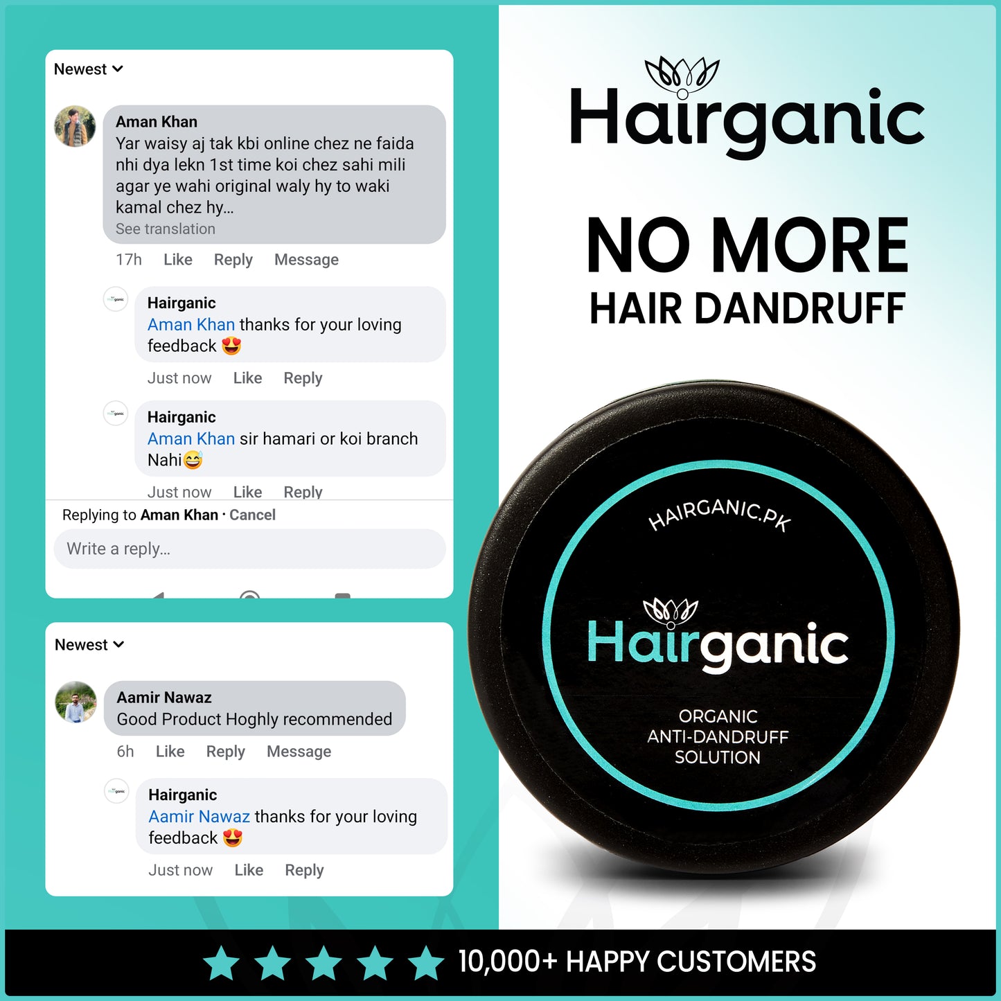 Hairganic Organic Anti Dandruff Solution