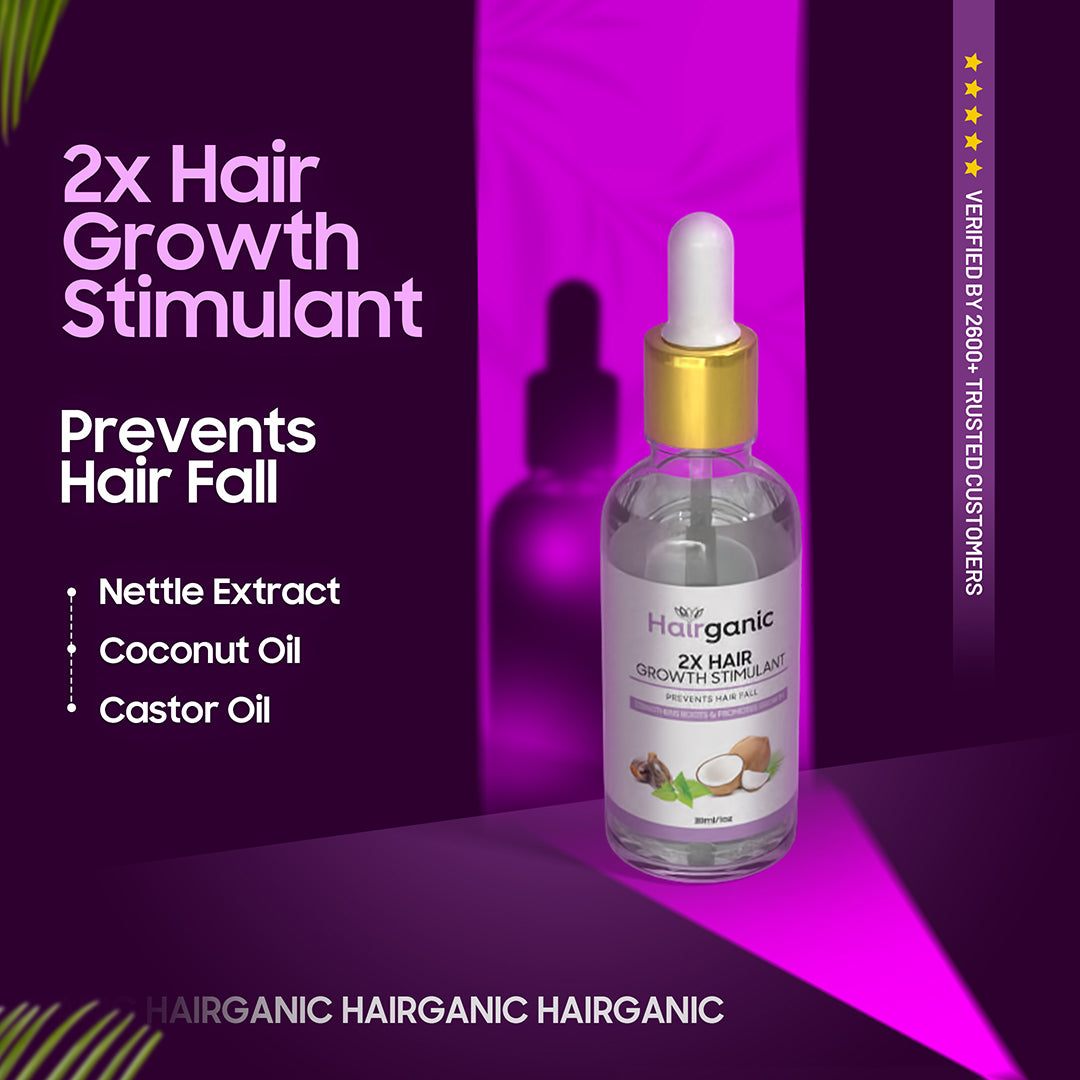 2X Hair Growth Stimulant – Prevent Hair Fall & Boost Growth – Hairganic