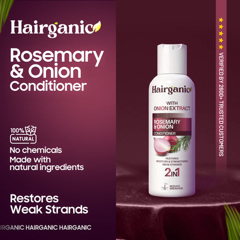 Hairganic sulphate free conditioner Pakistan — rosemary, onion extract, PCSIR lab tested formula