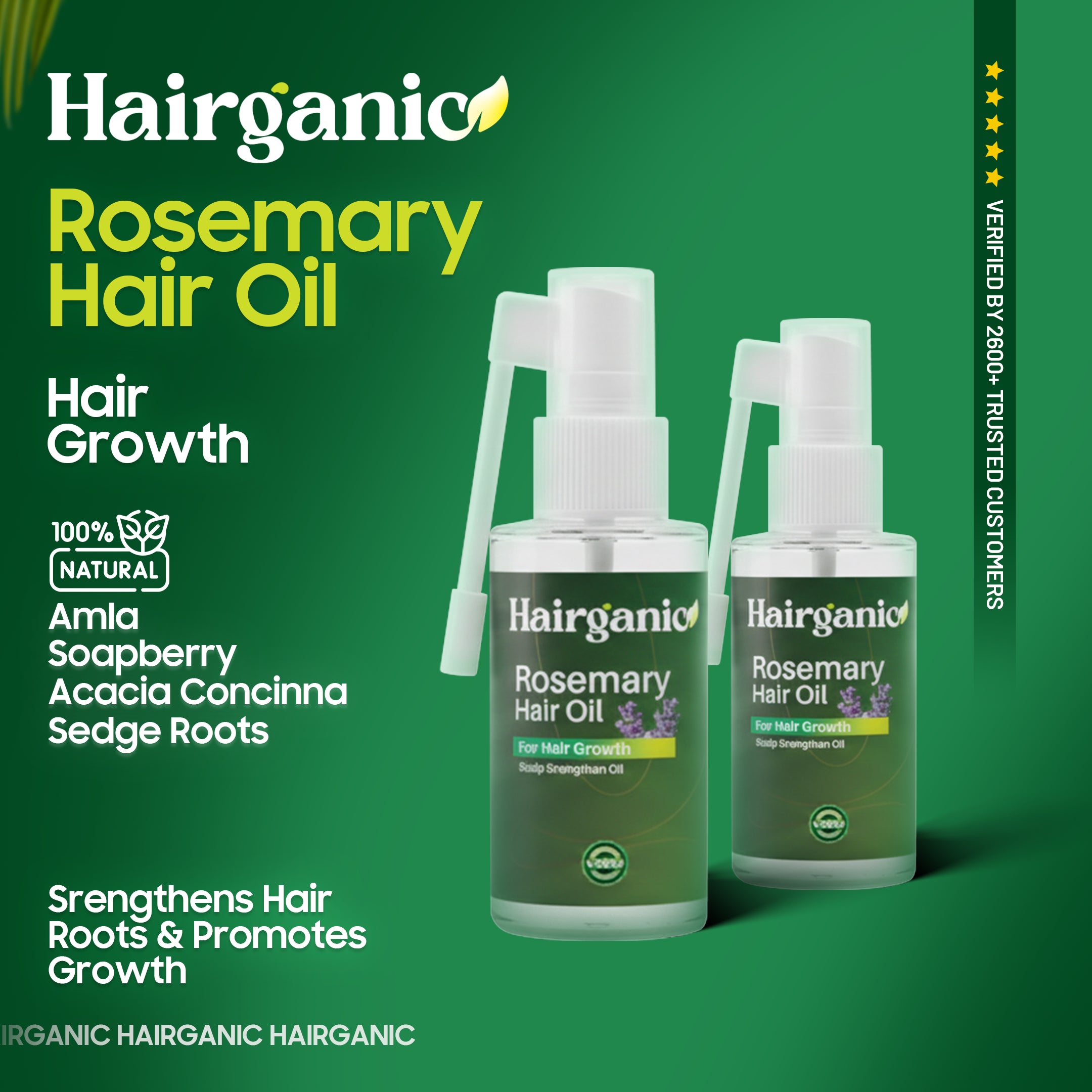Rosemary oil bottle by Hairganic Pakistan — pure concentrated rosemary extract for hair growth