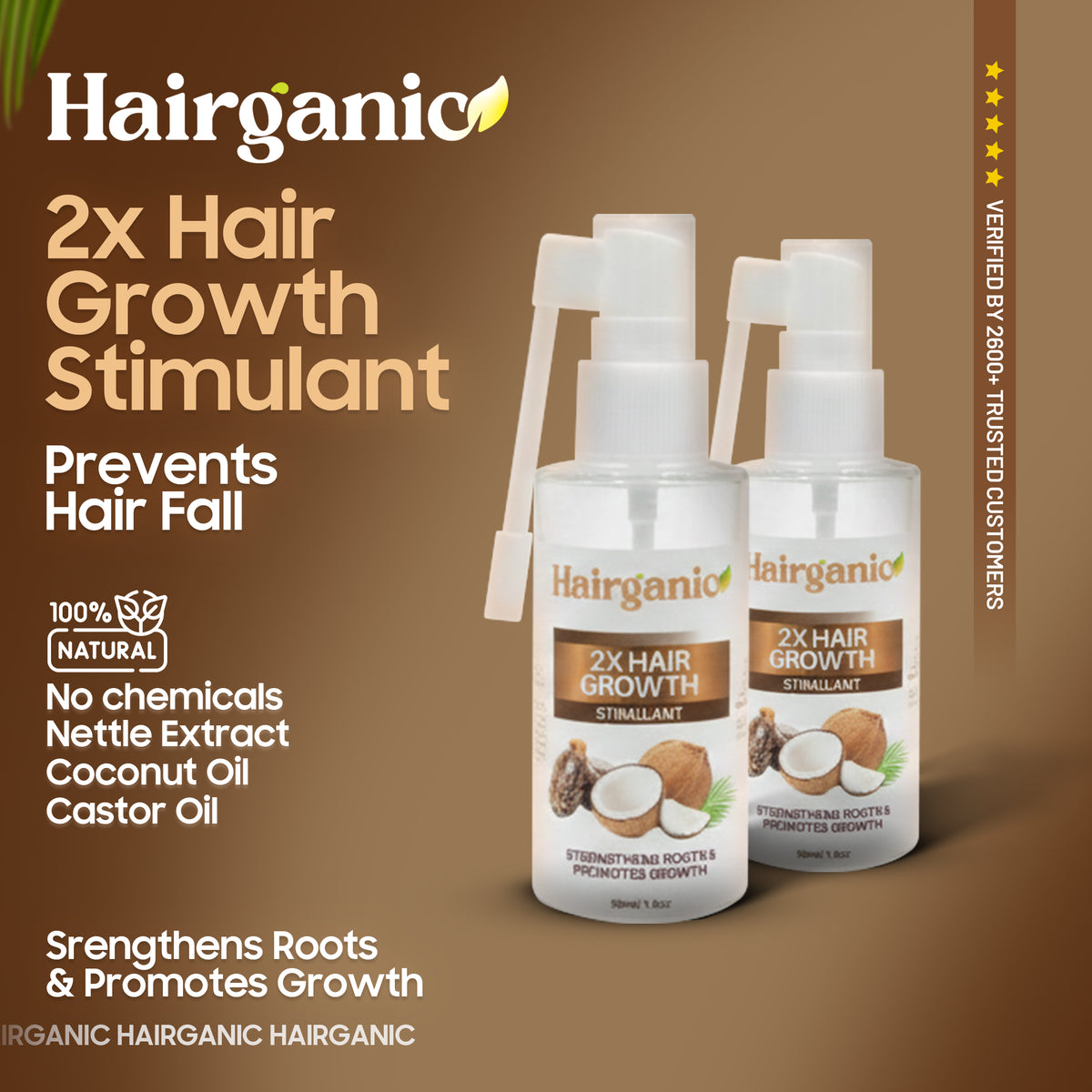 Hairganic 2X Hair Growth Stimulant Pakistan — Biotin, Saw Palmetto, Blocks Hair Fall, PCSIR Tested