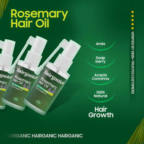 Hairganic rosemary oil for hair growth — herbal, chemical free, PCSIR certified Pakistan