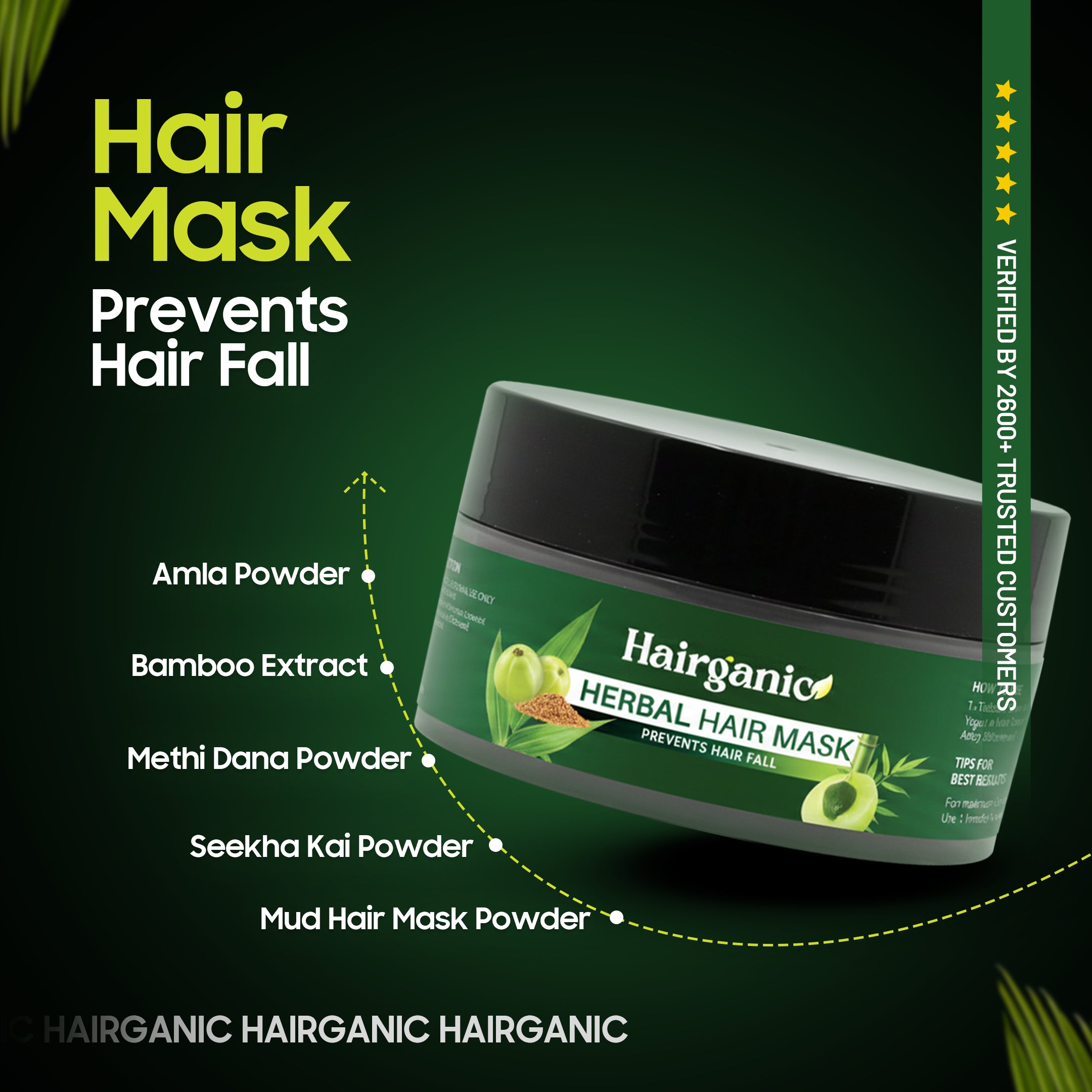 Herbal hair mask powder pack with Amla, Methi Dana and Shikakai — Hairganic Pakistan