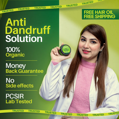 Best dandruff solution in Pakistan — Hairganic organic anti-dandruff treatment, PCSIR certified - Best Dandruff solution doctor recommended