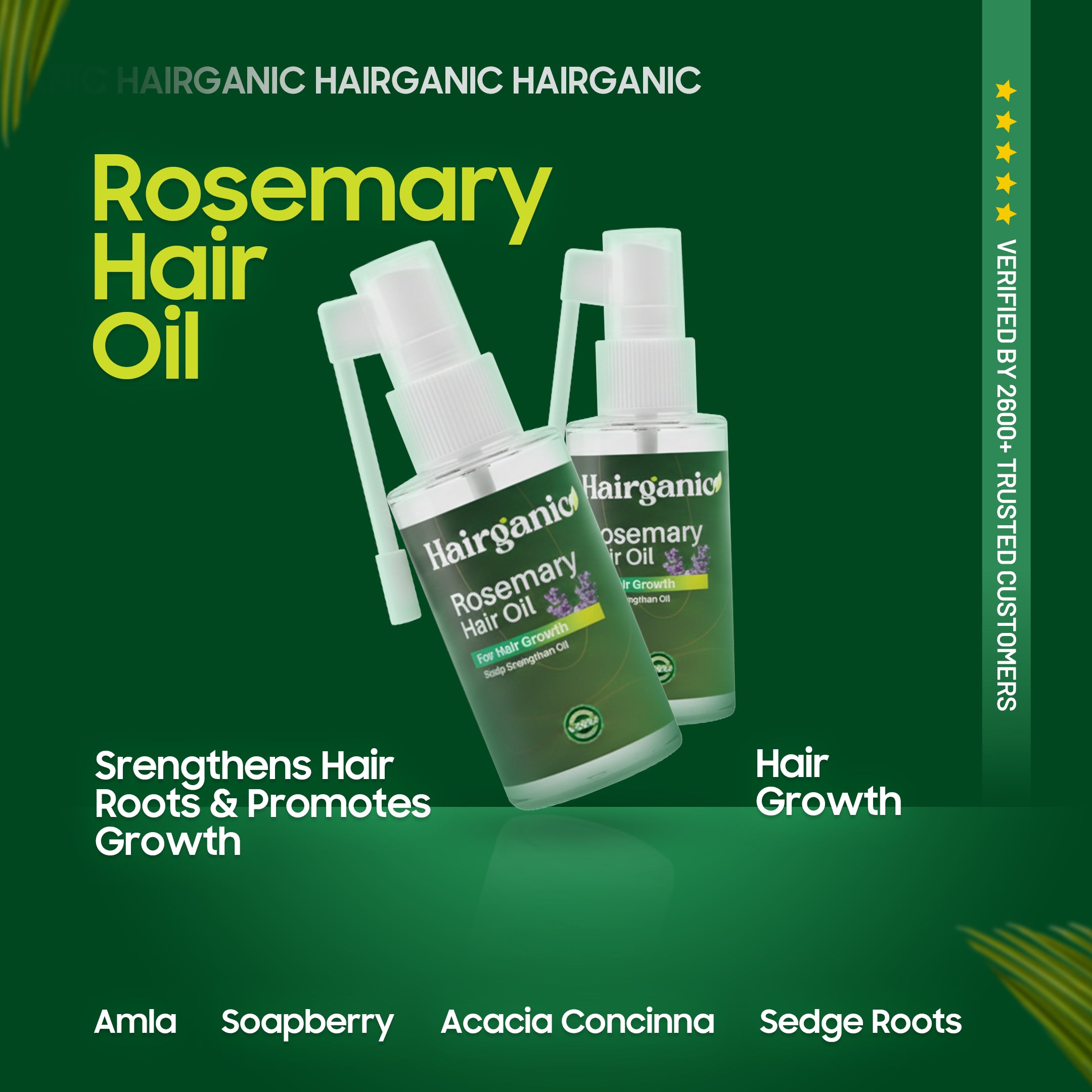 Hairganic Rosemary Hair Oil Pakistan — Stimulates Hair Follicles, Promotes Regrowth, PCSIR Tested
