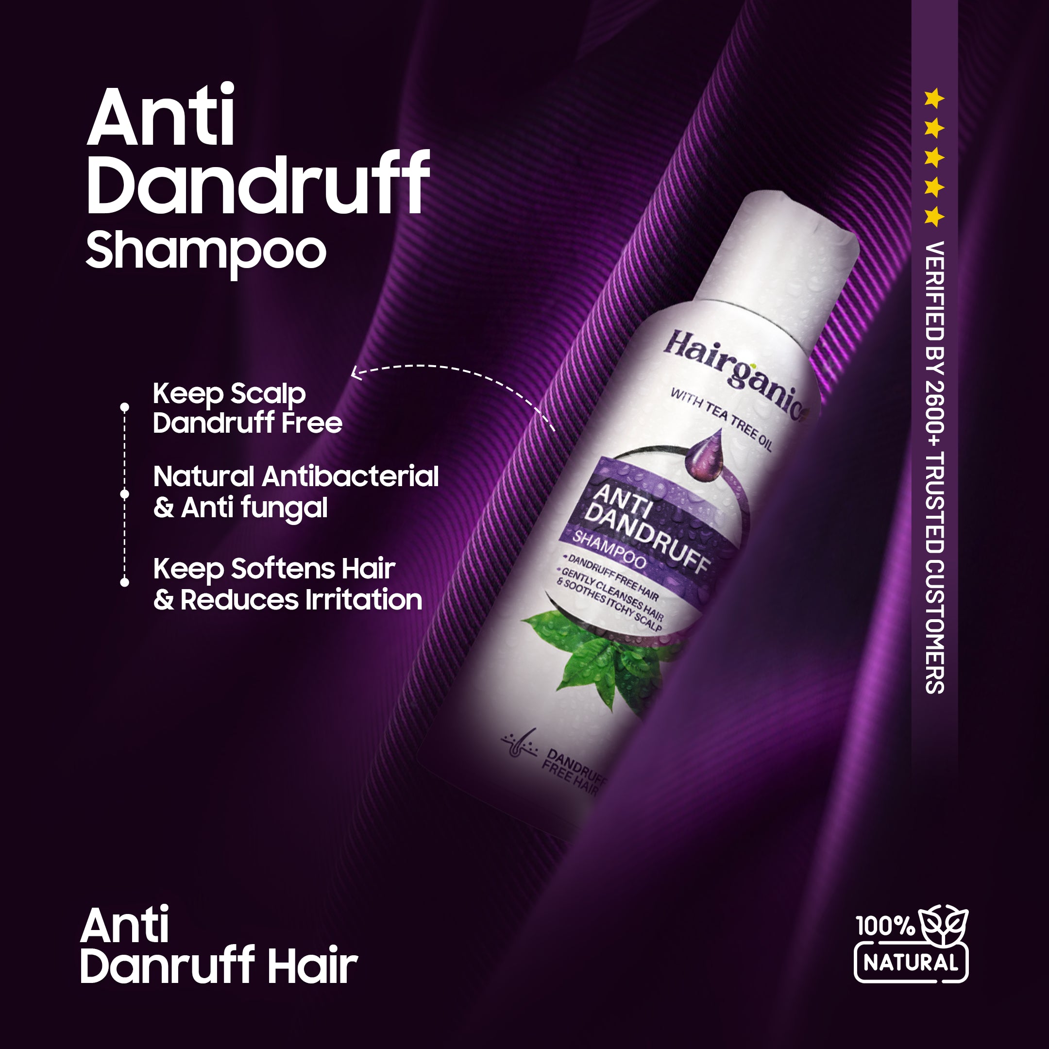 Hairganic Anti-Dandruff Shampoo Pakistan — Removes Flakes, Calms Itchy Scalp, PCSIR Lab Tested