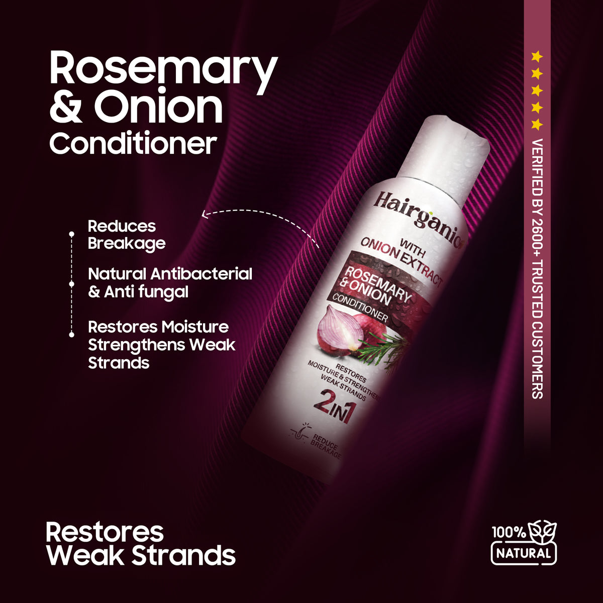 Hairganic Rosemary and Onion Conditioner Pakistan — Deep Moisture, Frizz Control, Stronger Hair