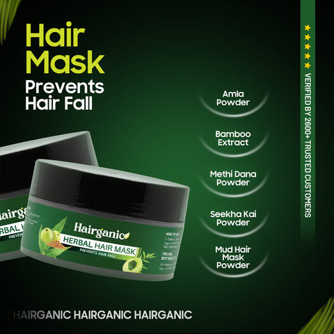 Best hair mask in Pakistan for hair fall and damage — Hairganic herbal powder mask, chemical free
