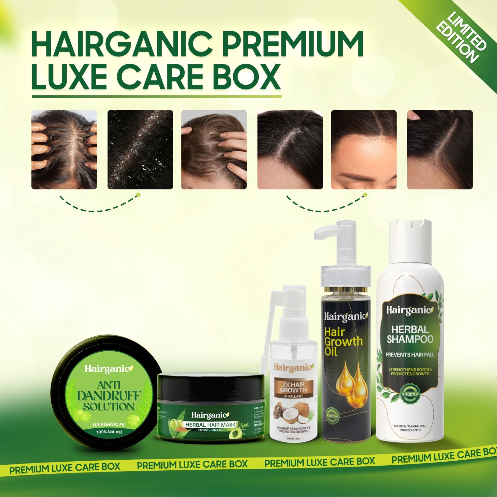Luxe Care Box by Hairganic — complete organic hair care gift kit, sulphate free Pakistan