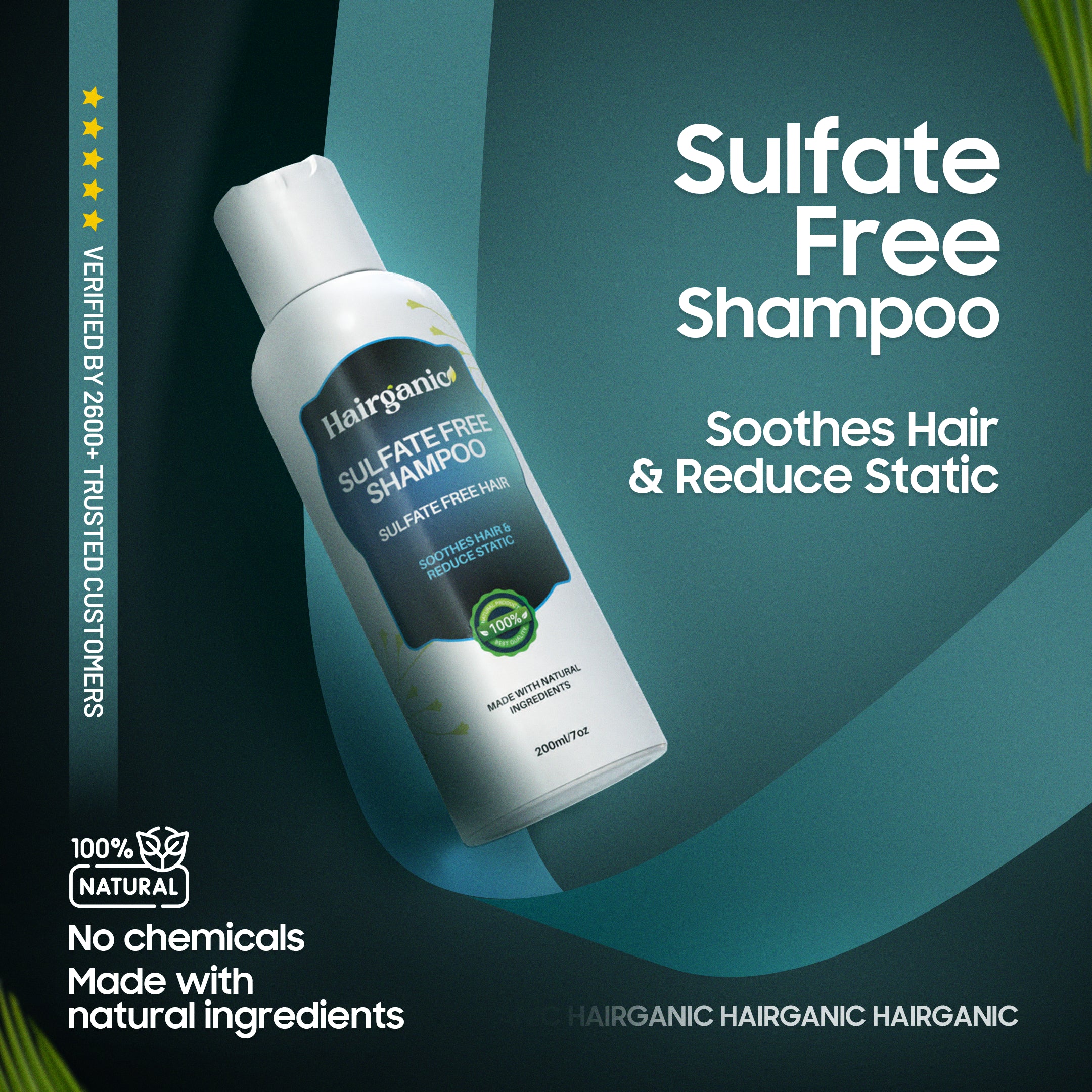 Sulfate free shampoo bottle with natural botanical extracts — Hairganic Pakistan