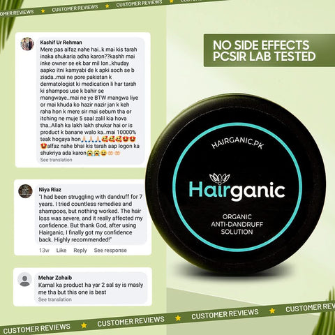 Hairganic Organic Anti Dandruff Solution - 🎁Get Free Hair Oil + Free Delivery - Hairganic
