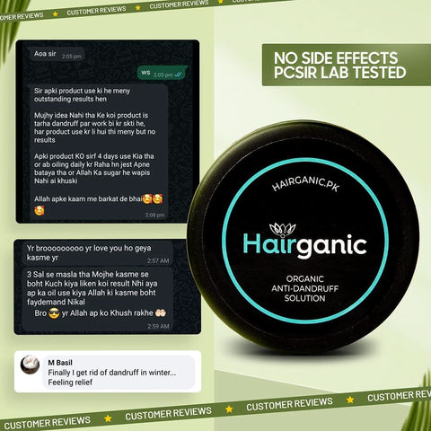 Hairganic Organic Anti Dandruff Solution - 🎁Get Free Hair Oil + Free Delivery - Hairganic